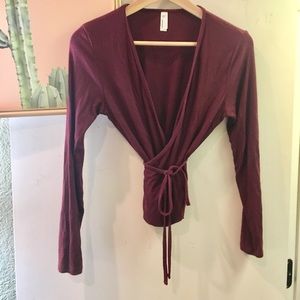 American Apparel • Red Crop Wrap Top